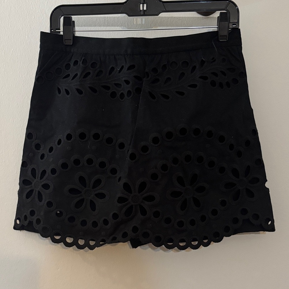 RED Valentino Black Eyelet Skort